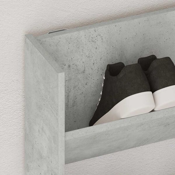 vidaXL Wall Shoe Cabinet Concrete Grey 80x18x90 cm Engineered Wood