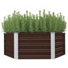 vidaXL Raised Garden Bed Brown 129x129x45 cm Galvanised Steel