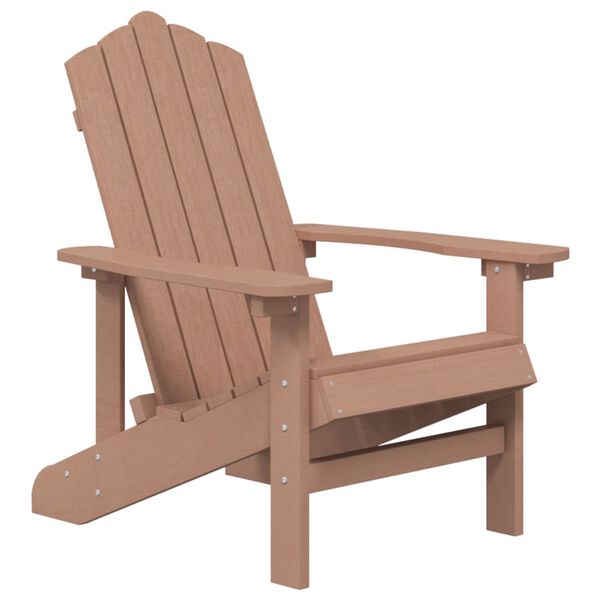 vidaXL Garden Adirondack Chairs with Table HDPE Brown