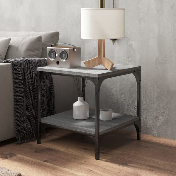 vidaXL Coffee Table Grey Sonoma 50x50x40 cm Engineered Wood