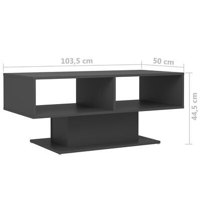 vidaXL Coffee Table Grey 103.5x50x44.5 cm Engineered Wood