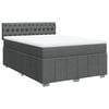 vidaXL Box Spring Bed with Mattress Dark Grey Double Fabric