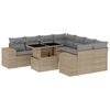 vidaXL 9 Piece Garden Sofa Set with Cushions Beige Poly Rattan