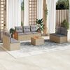 vidaXL 8 Piece Garden Sofa Set with Cushions Beige Poly Rattan