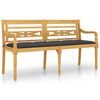 vidaXL Bench | Teak | Solid teak wood, polyester | Standard | Seats Many