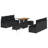 vidaXL Garden Sofa Set 9 pcs Black Poly rattan
