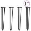 vidaXL hairpin legs for console tables for Console Table 4 pcs Black 72 cm Solid Steel