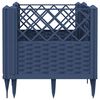 vidaXL Garden Planter with Pegs Blue Grey 43.5x43.5x43.5 cm PP