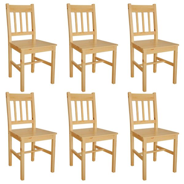 vidaXL Dining Chairs 6 pcs Pinewood