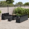 vidaXL Garden Sofa Set with Cushion with Storage 10 pcs Black