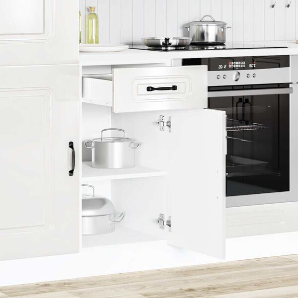 vidaXL Kitchen Base Cabinet Kalmar High Gloss White Engineered Wood