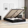 vidaXL Ottoman Storage Bed Frame without Mattress Black Queen Faux Leather