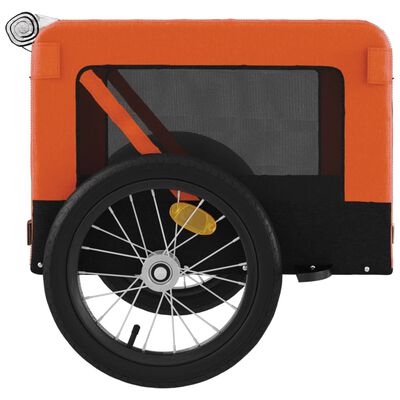 vidaXL Pet Bike Trailer Orange and Black Oxford Fabric&Iron