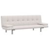 vidaXL Sofa Bed with Two Pillows Artificial Leather Adjustable Cream White