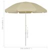 vidaXL Beach Parasol Sand Yellow 240 cm
