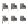 vidaXL 7 Piece Garden Dining Set with Cushions Anthracite Poly Rattan