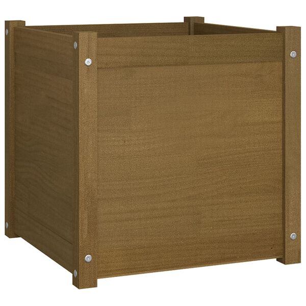 vidaXL Garden Planter Honey Brown 50x50x50 cm Solid Pinewood
