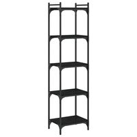 vidaXL Bookcase 5-Tier Black 40x30x154 cm Engineered Wood