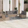 vidaXL 7 Piece Garden Sofa Set with Cushions Beige Poly Rattan