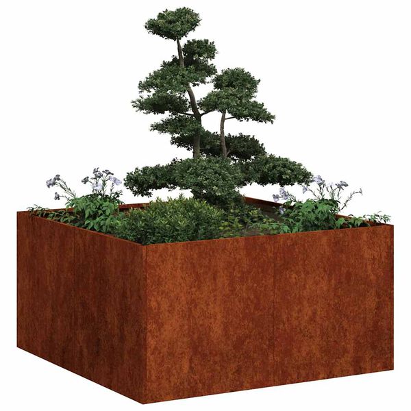 vidaXL Planter Rusty 80x80x40 cm Weathering Steel