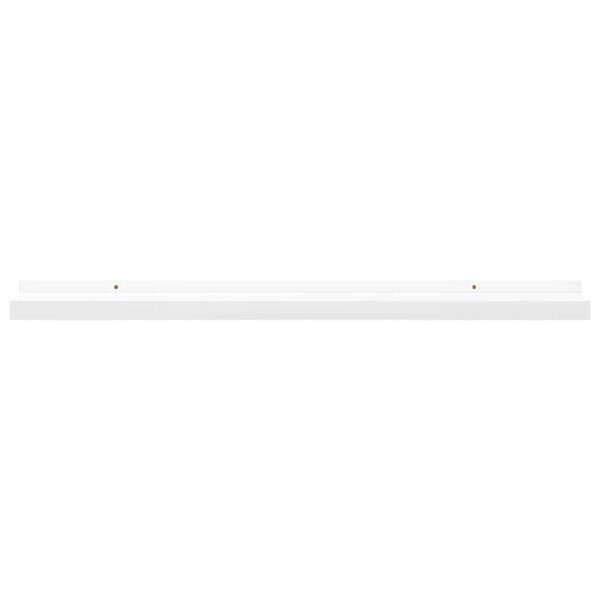 vidaXL Picture Frame Ledge Shelves 2 pcs White 80x9x3 cm MDF