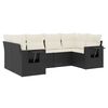 vidaXL 6 Piece Garden Sofa Set with Cushions Black Poly Rattan