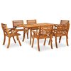 vidaXL 7 Piece Garden Dining Set 150x90 cm Solid Acacia Wood