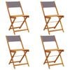 vidaXL Folding Chairs 4 pcs Anthracite Fabric and Solid Wood