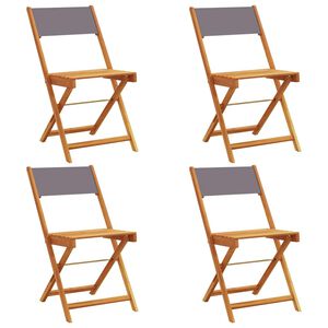 vidaXL Folding Chairs 4 pcs Anthracite Fabric and Solid Wood