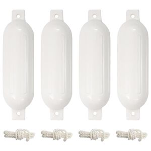 vidaXL Boat Fenders 4 pcs White &Oslash; 14x50 cm PVC