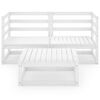 vidaXL 3 Piece Garden Lounge Set White Solid Wood Pine
