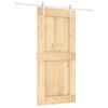 vidaXL Sliding Door Natural and White 95 x 210 cm Solid Pine Wood