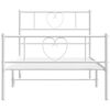 vidaXL Metal Bed Frame without Mattress with Footboard White 107x203cm