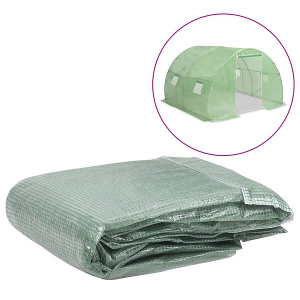 vidaXL Greenhouse Replacement Cover (9 m²) 300x300x200 cm Green