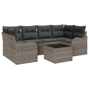 vidaXL Garden Sofa Set Grey 55 x 55 x 37 cm Poly Rattan