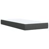 vidaXL Box Spring Bed with Mattress Dark Grey King Single Fabric