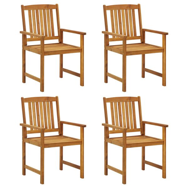 vidaXL Garden Chairs with Cushions 4 pcs Solid Acacia Wood