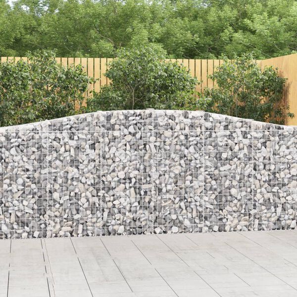 vidaXL Arched Gabion Baskets 15 pcs 400x30x100/120 cm Galvanised Iron