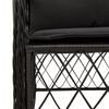 vidaXL 5 Piece Garden Dining Set with Cushions Black Poly Rattan