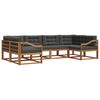 vidaXL Outdoor Sofa Set with Cushion 6 pcs Natural and Anthracite