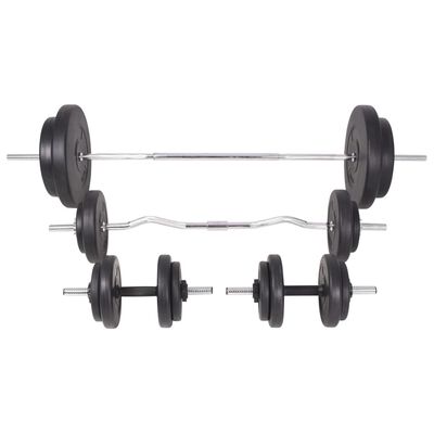 vidaXL Weight Bench with Weight Rack, Barbell and Dumbbell Set 90 kg