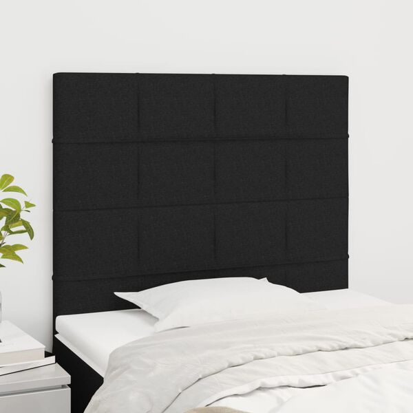 vidaXL Headboard Black 80x5x118/128 cm Fabric
