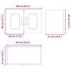 vidaXL Kitchen Cabinet Kalmar 2 pcs High Gloss White 60 x 31 x 40 cm