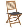 vidaXL Folding Garden Chairs 8 pcs with Cushions Solid Acacia Wood