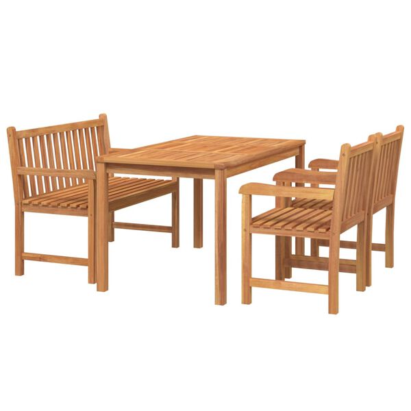 vidaXL 4 Piece Garden Dining Set Solid Wood Teak