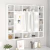 vidaXL Mirror Cabinet with LED High Gloss White 91x15x76.5 cm