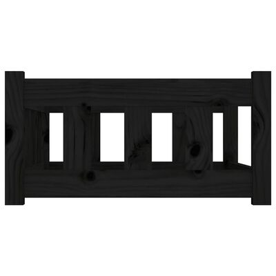 vidaXL Dog Bed Black 75.5x55.5x28 cm Solid Wood Pine