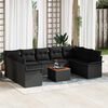 vidaXL Garden Sofa Set with Cushion with Storage Manual 10 pcs Black