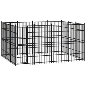 vidaXL Outdoor Dog Kennel Steel 11.06 m&sup2;