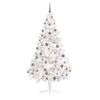 vidaXL Artificial Half Pre-lit Christmas Tree with Ball Set White 180 cm
